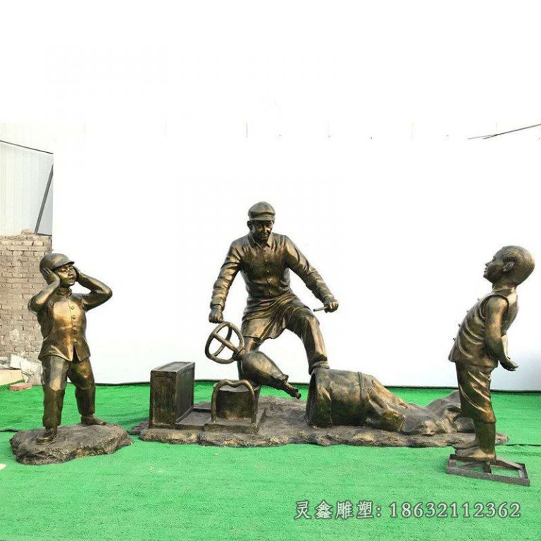 爆米花民俗景观铜雕