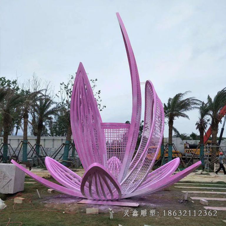 不锈钢花朵公园雕塑