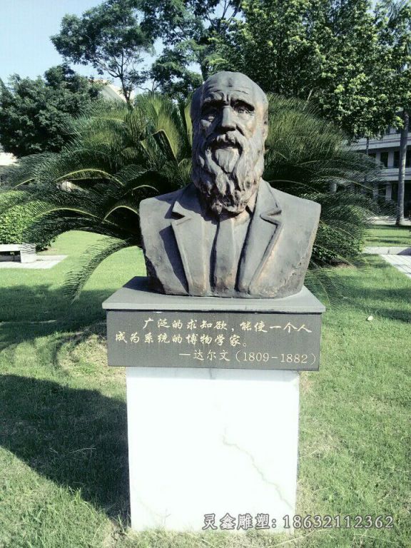 达尔文科学家胸像铜雕