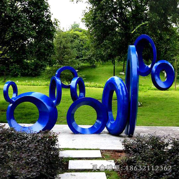 公园不锈钢拼接圆环雕塑