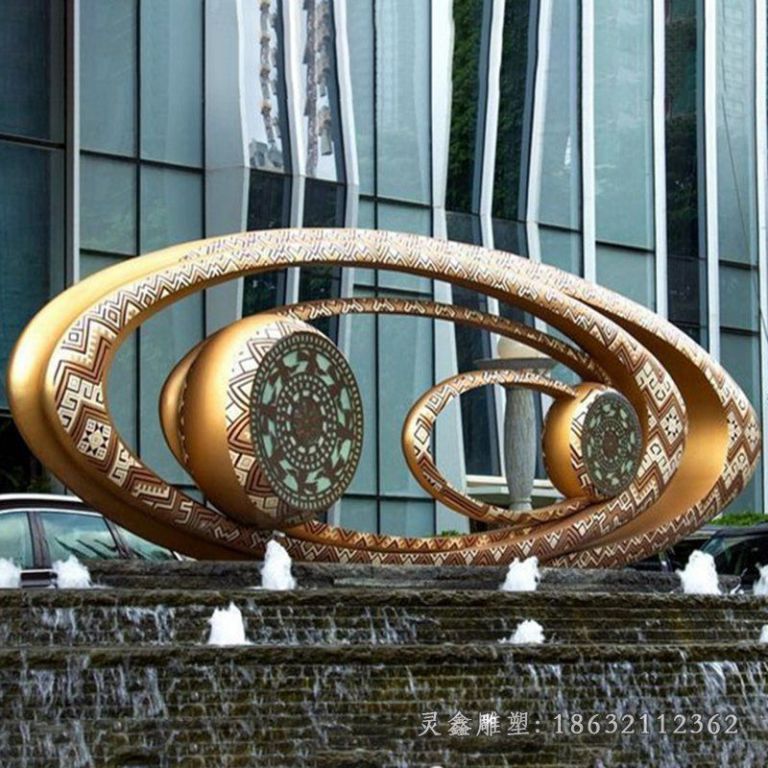 不锈钢抽象眼镜景观雕塑