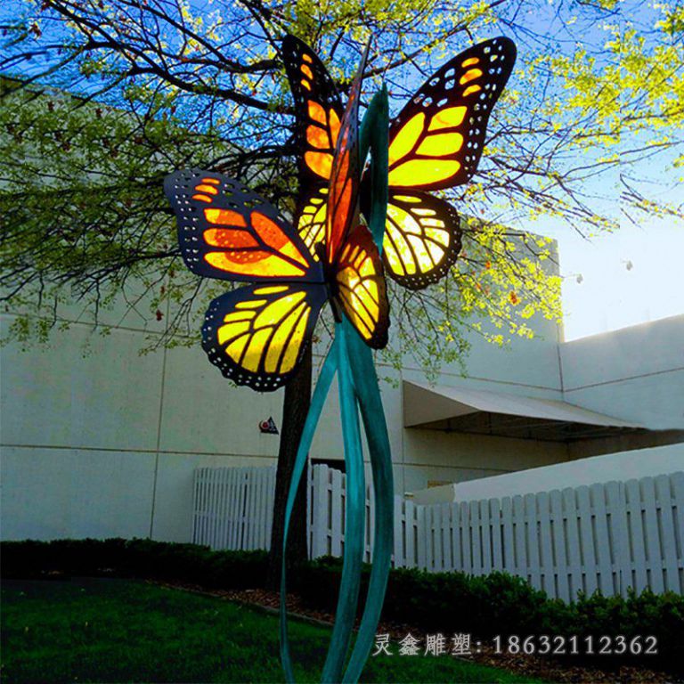 不锈钢园林镂空蝴蝶雕塑
