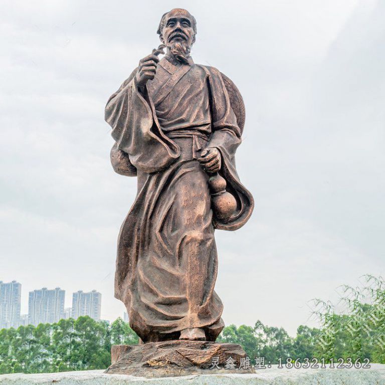 华佗人物景观铜雕