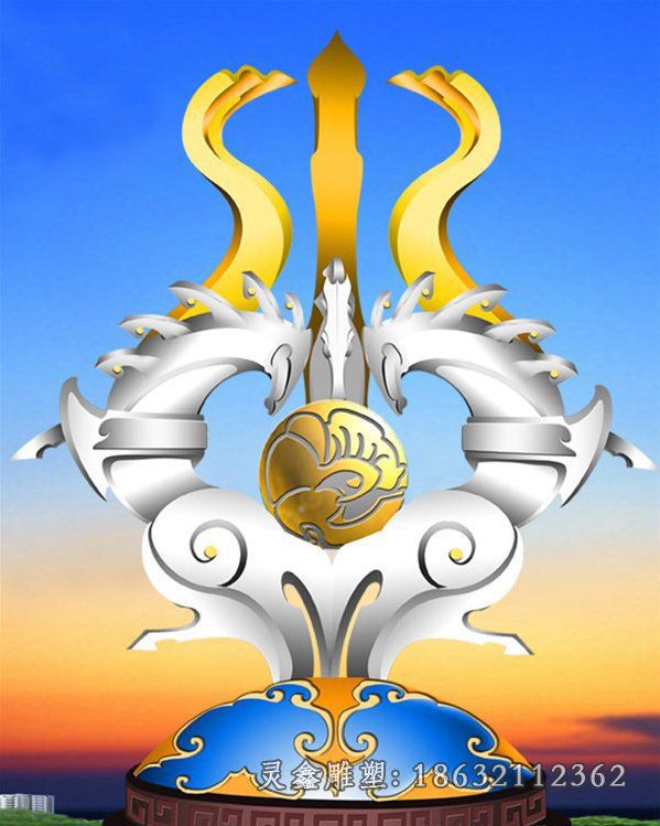 不锈钢抽象凤凰动物雕塑