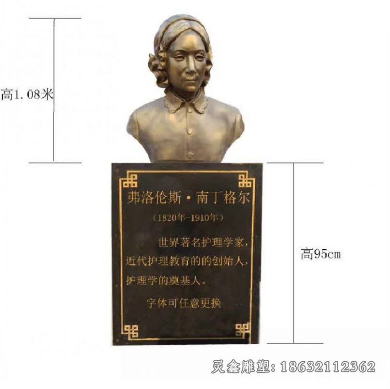 南丁格尔名人胸像铜雕