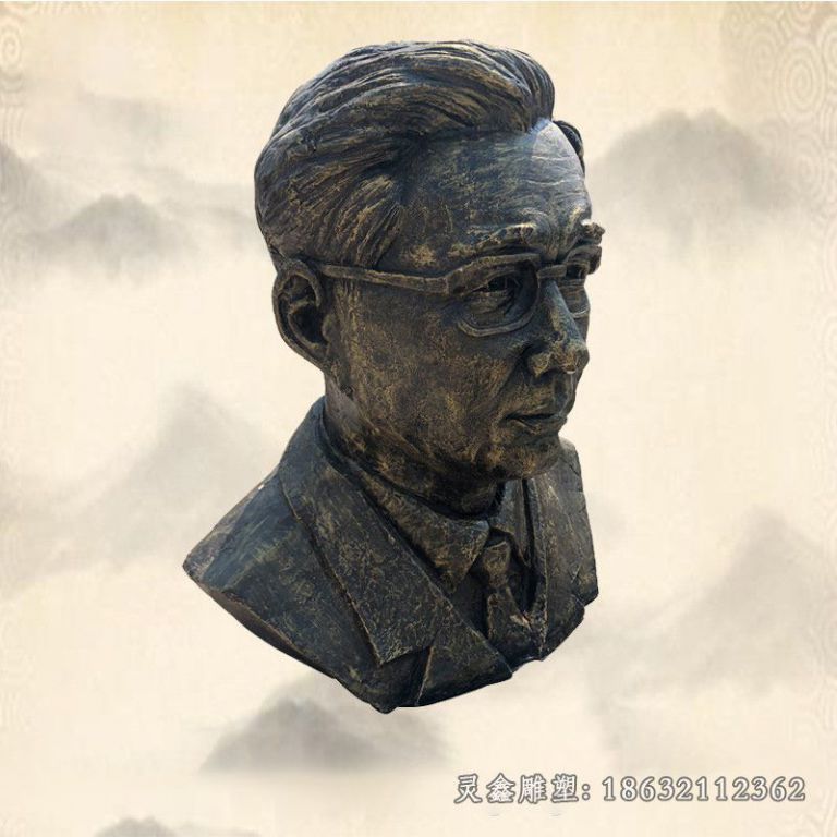 华罗庚头像景观铜雕