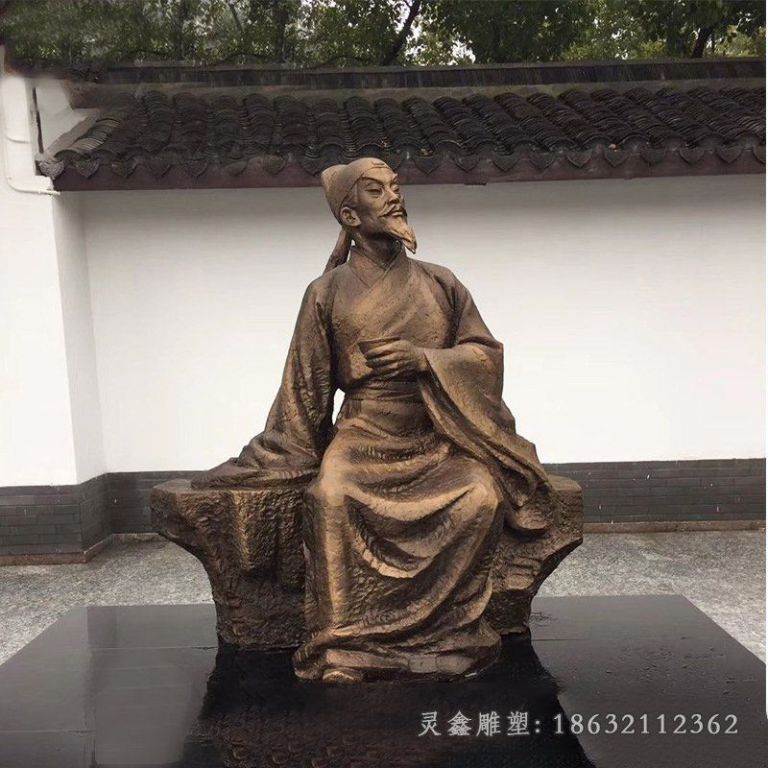 唐代诗人李白铜雕