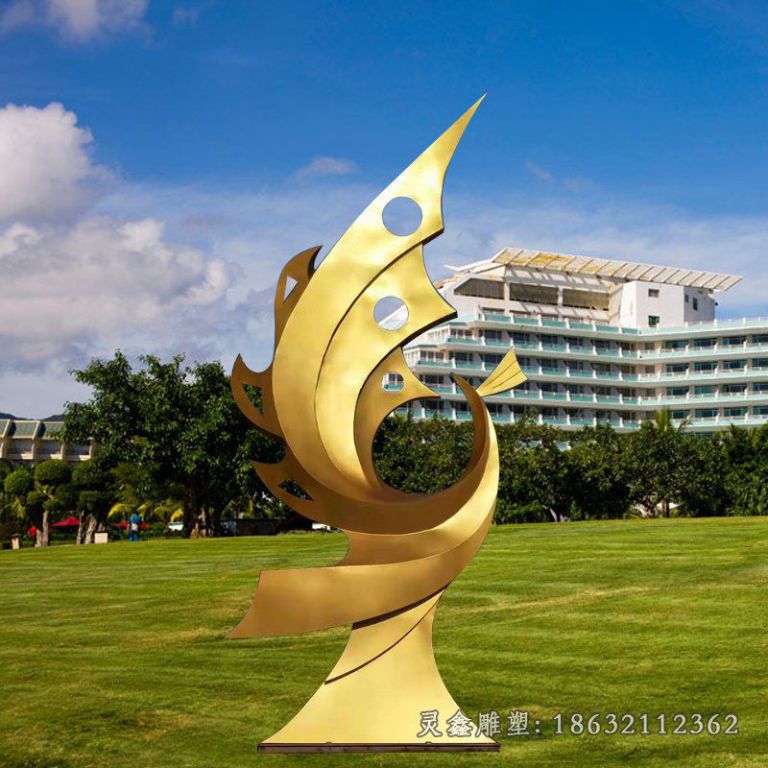 城市抽象金凤凰雕塑