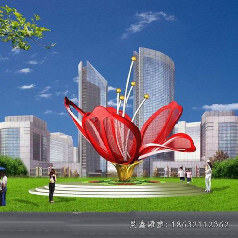 不锈钢抽象盛世花开雕塑