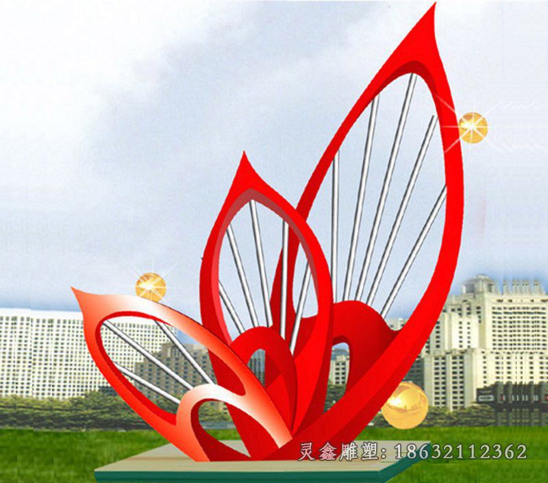 不锈钢绽放花朵雕塑