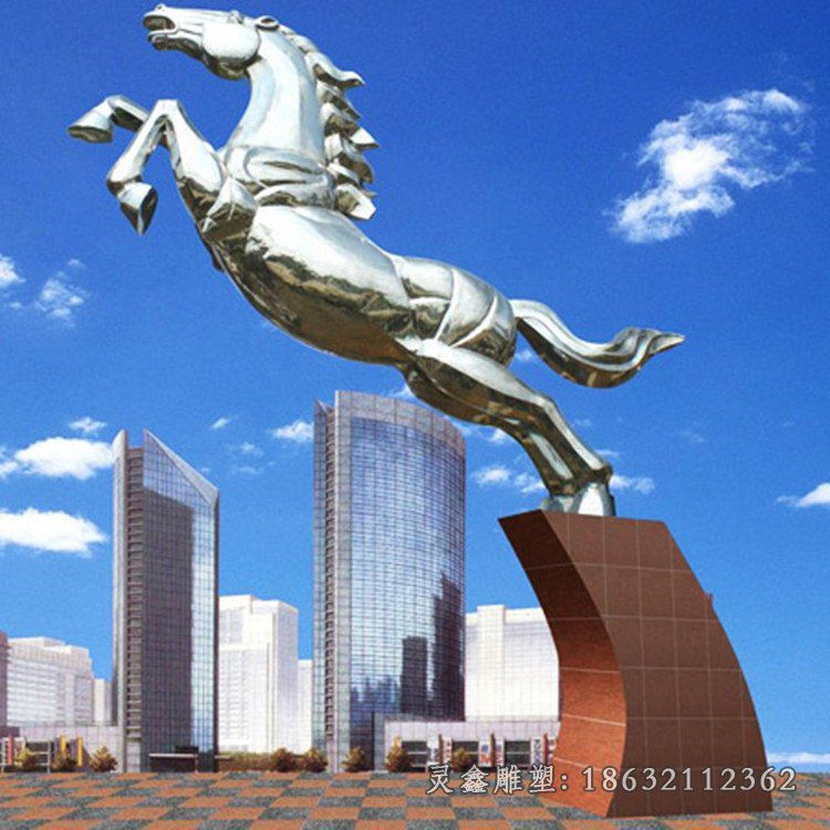 不锈钢奔马景观雕塑