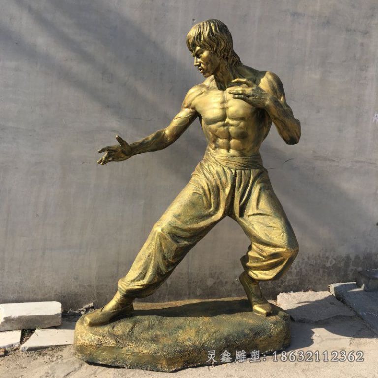 李小龙人物景观铜雕