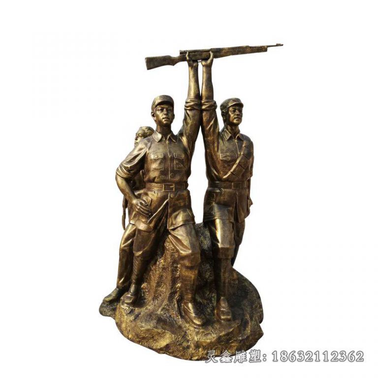 革命军人景观铜雕