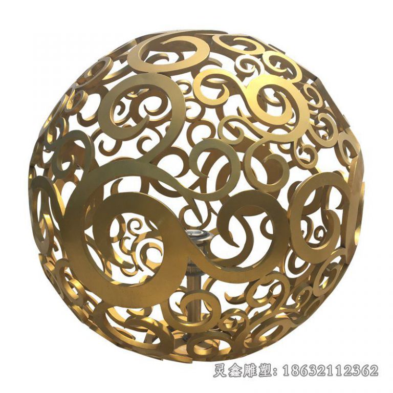 不锈钢镂空球景观雕塑