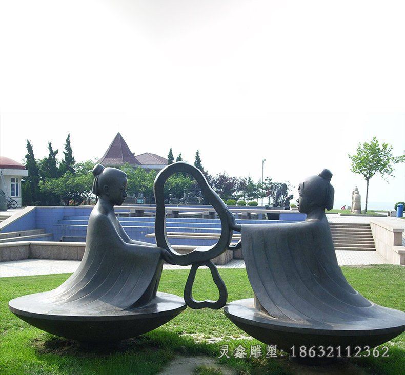 铸铜孔融让梨雕塑