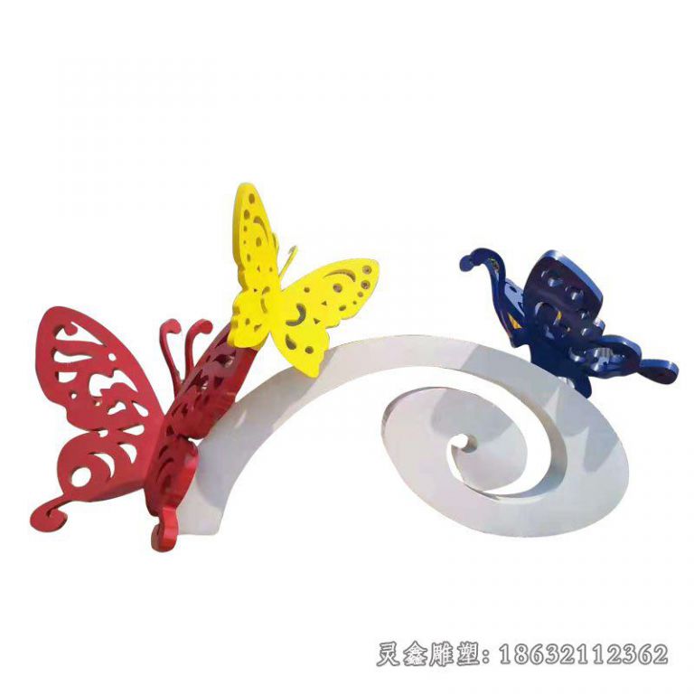 公园不锈钢抽象蝴蝶雕塑