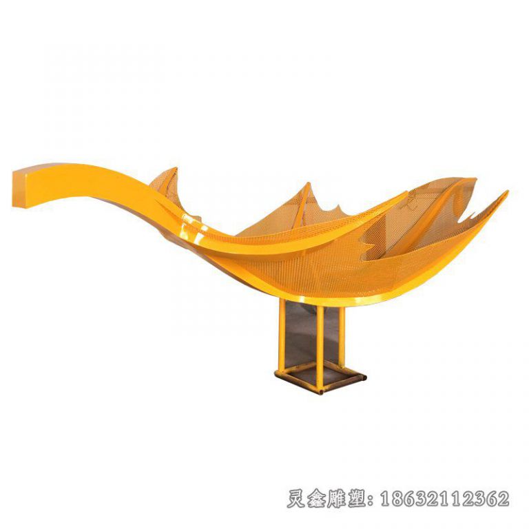 公园不锈钢镂空枫叶雕塑