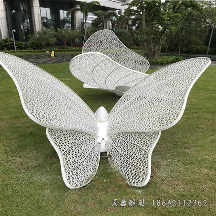 公园不锈钢镂空蝴蝶雕塑