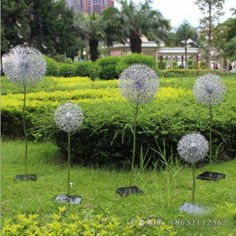 公园镂空蒲公英雕塑