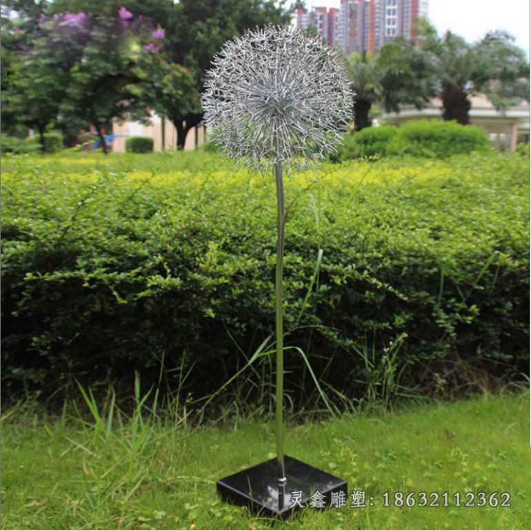 公园不锈钢镂空蒲公英雕塑