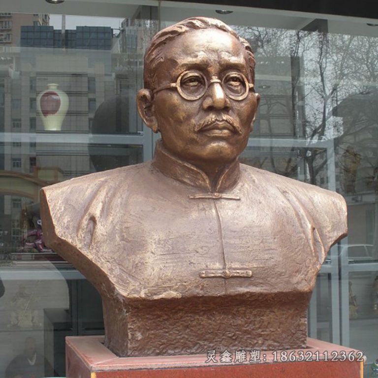 蔡元培头像景观铜雕