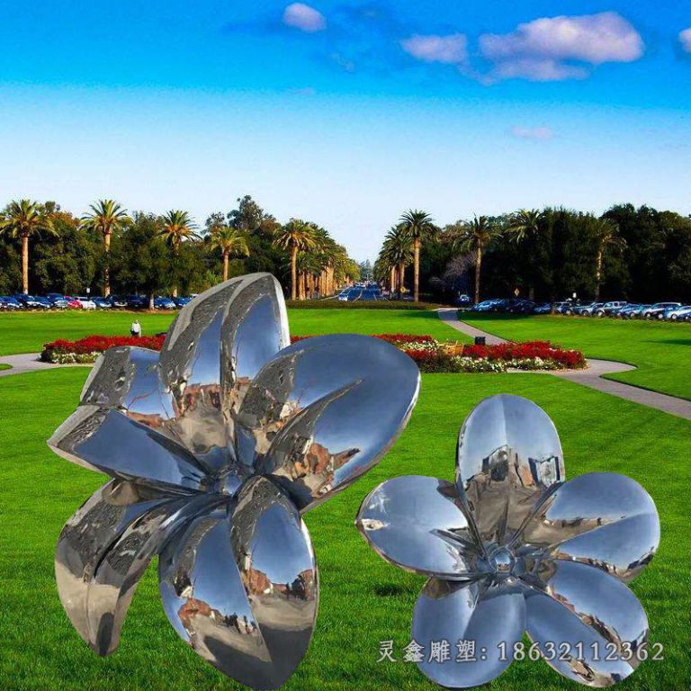 镜面花朵不锈钢雕塑
