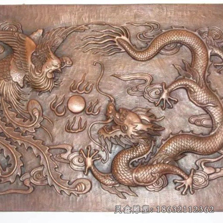 龙凤浮雕壁画景观雕塑