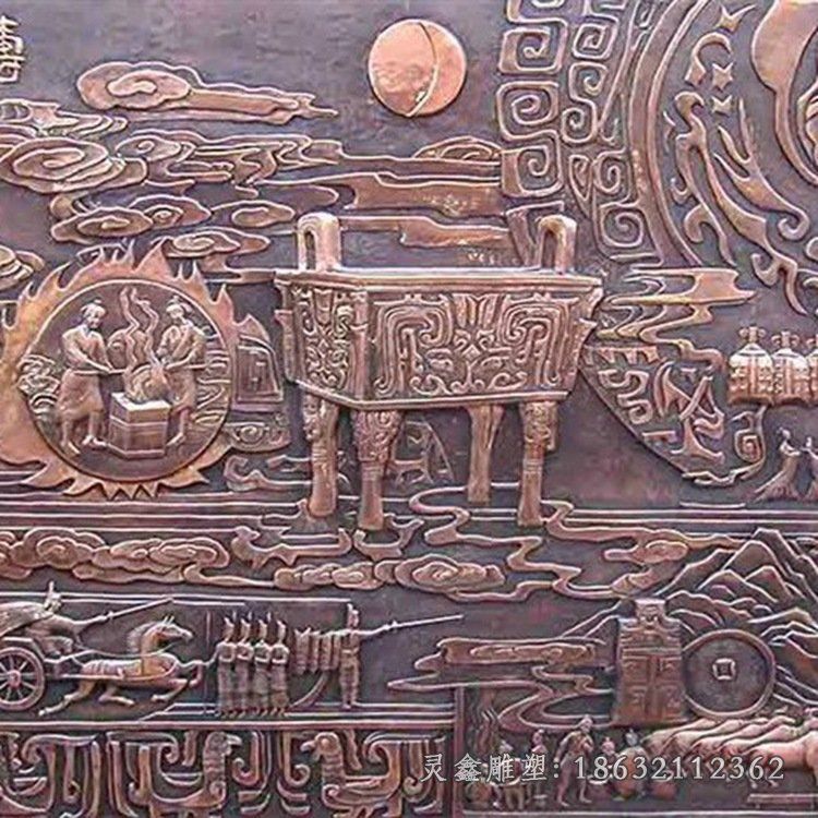 古代铜鼎浮雕景观雕塑