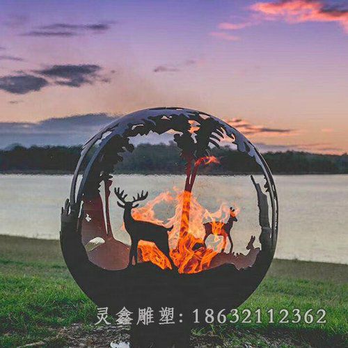 城市发光镂空球雕塑