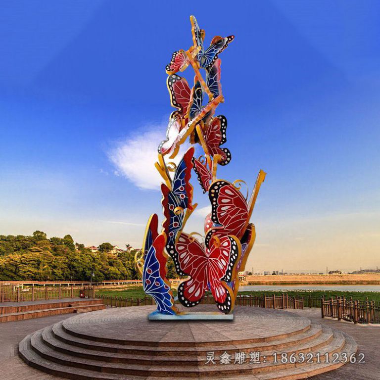 不锈钢园林蝴蝶雕塑