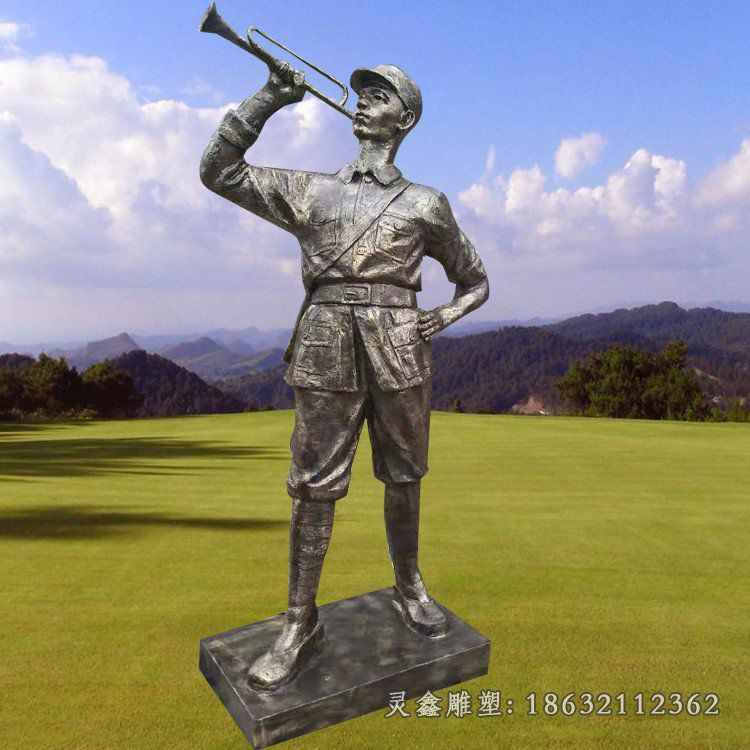 红军会师人物铜雕