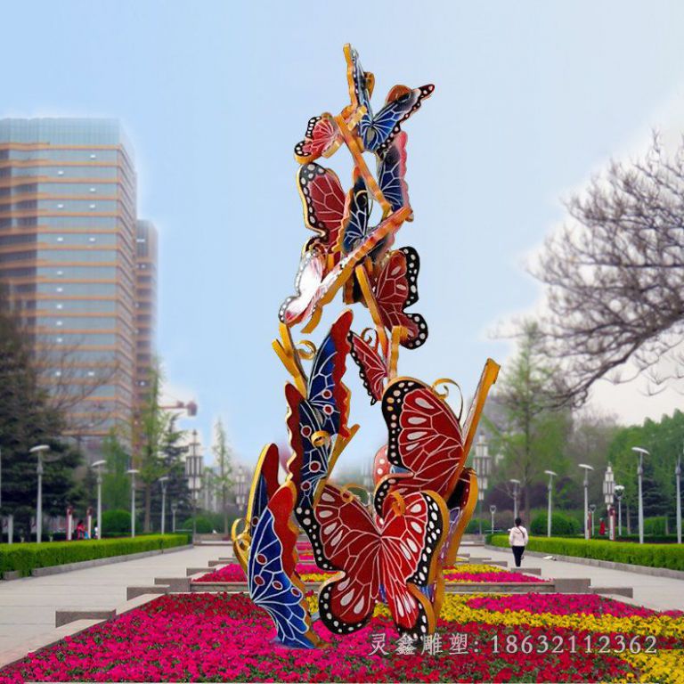 不锈钢蝴蝶动物雕塑