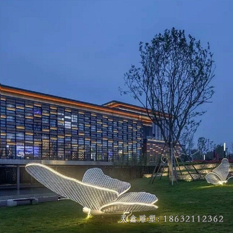 不锈钢发光蝴蝶雕塑