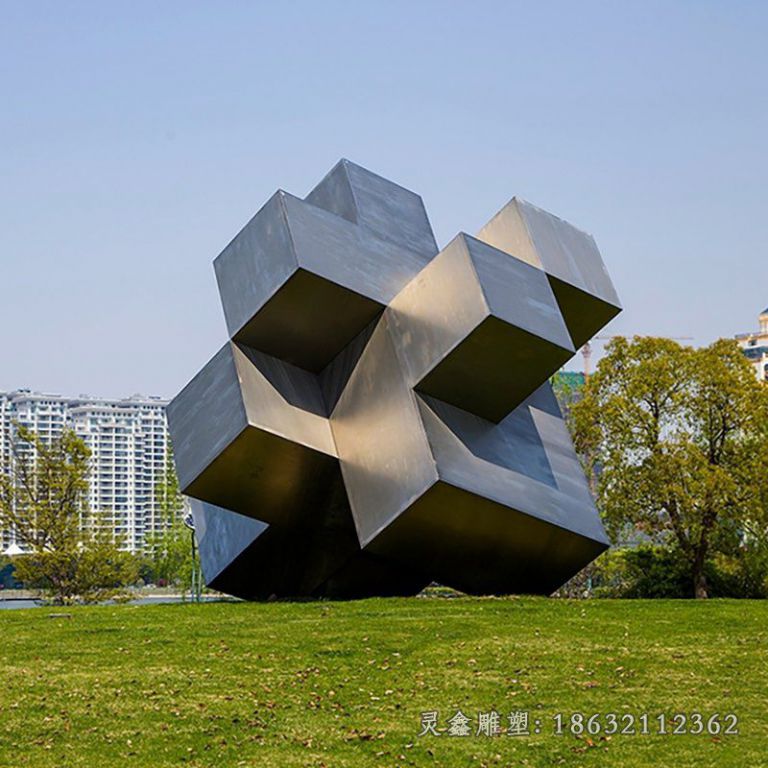 公园魔方景观不锈钢雕塑