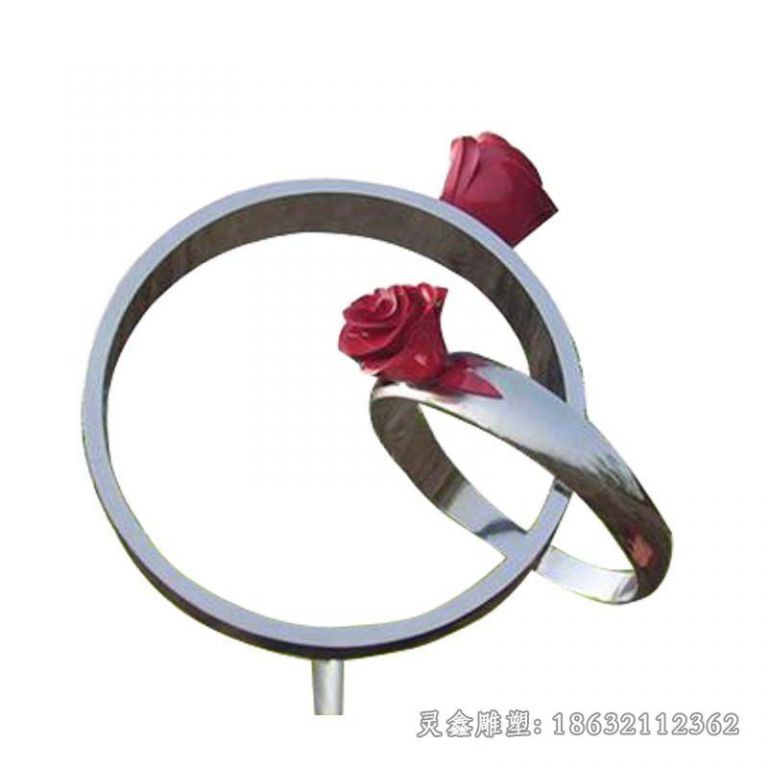 不锈钢戒指小区景观雕塑