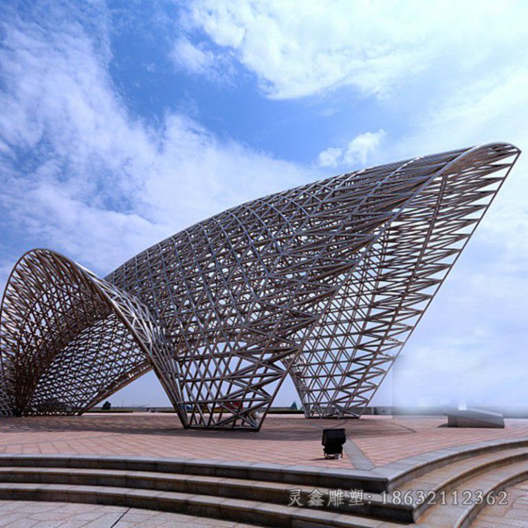 不锈钢廊架公园景观雕塑
