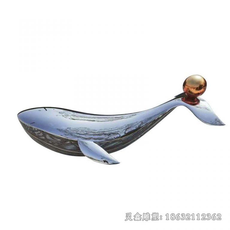 不锈钢海豚小区景观雕塑