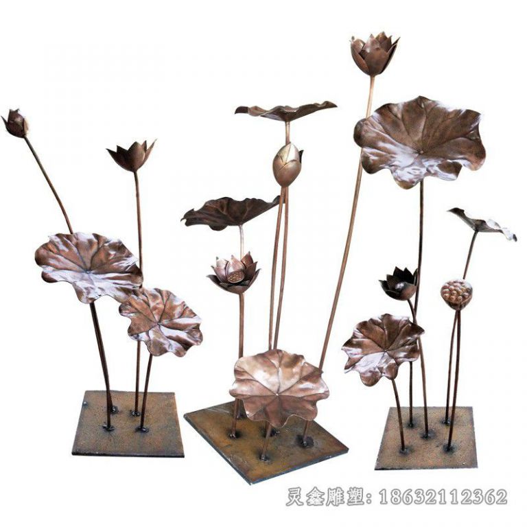 不锈钢荷花公园景观雕塑