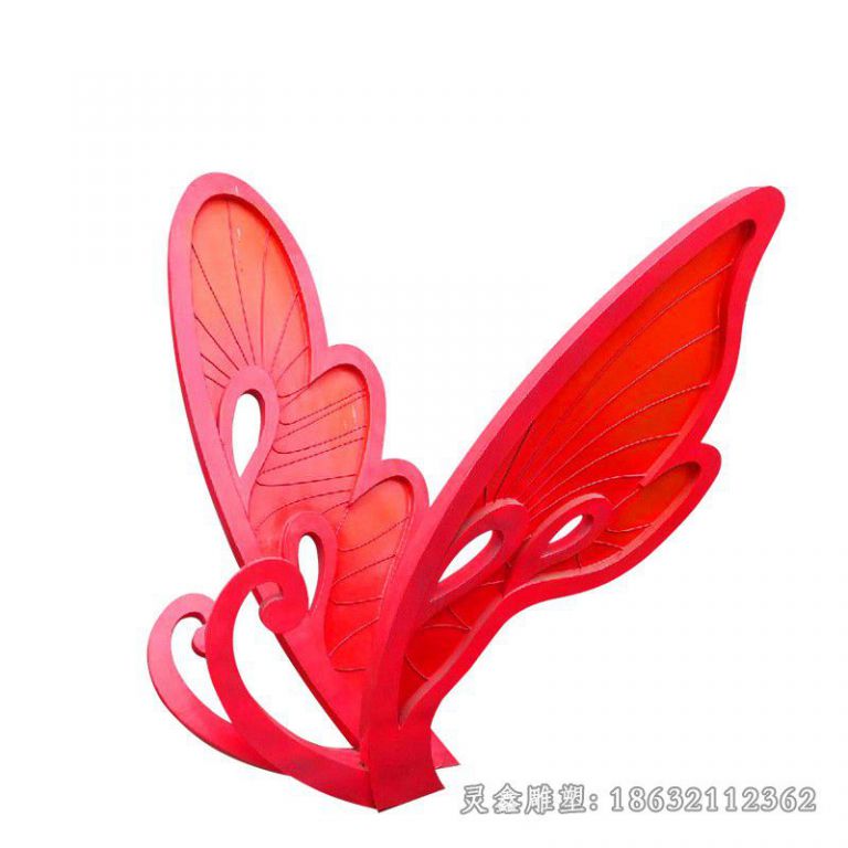 不锈钢红色蝴蝶景观雕塑