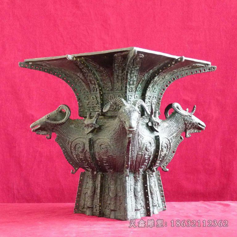 四羊方尊城市景观铜雕