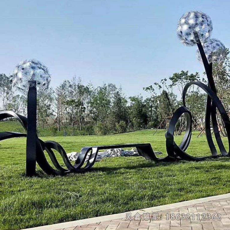 不锈钢蒲公英小区雕塑