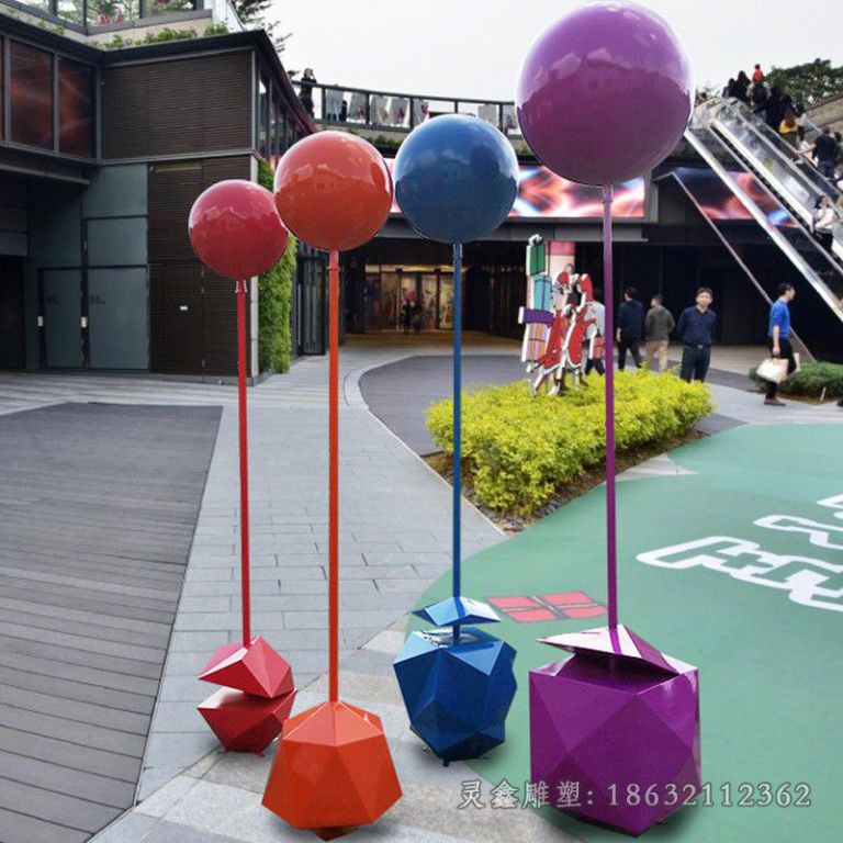 不锈钢彩绘气球公园雕塑