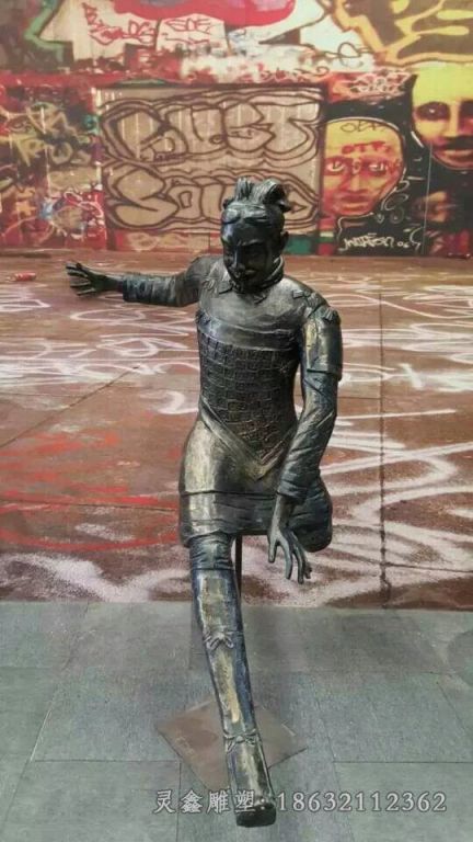 兵马俑园林景观人物铜雕