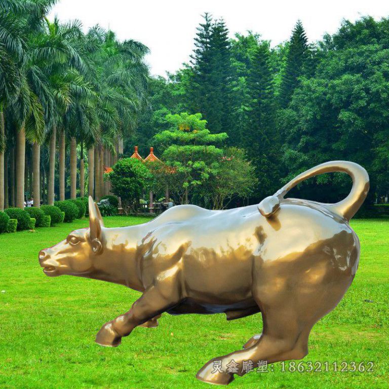 华尔街牛户外景观铜雕