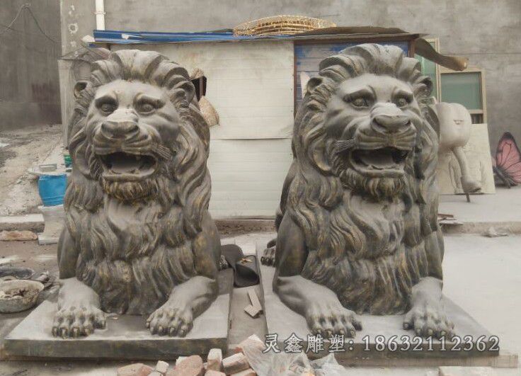 卧姿狮子广场景观铜雕