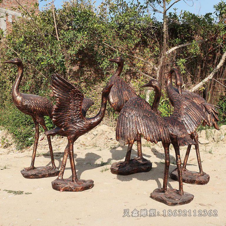 群鹤城市景观铜雕