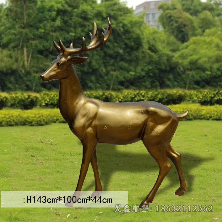 站姿小鹿城市景观铜雕