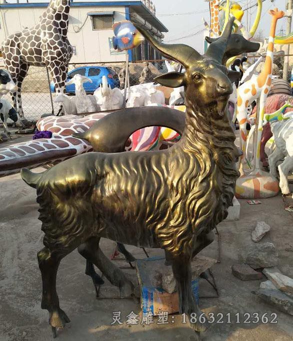 动物羊广场景观铜雕