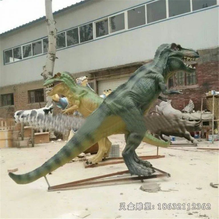 抬头恐龙广场景观铜雕