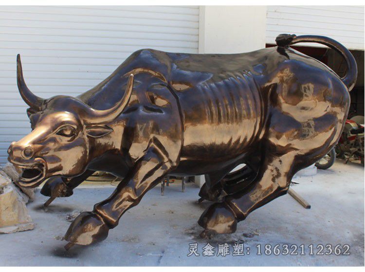 华尔街牛园林景观铜雕